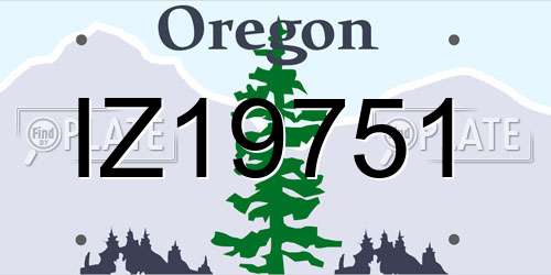 IZ19751 Oregon License Plate
