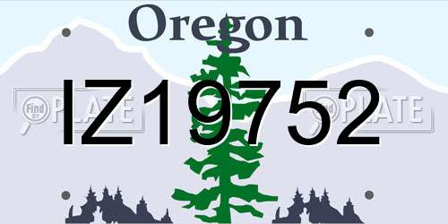 IZ19752 Oregon License Plate
