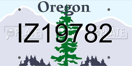 IZ19782 Oregon License Plate