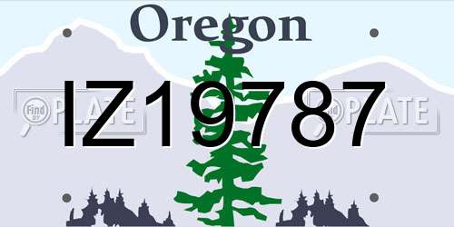 IZ19787 Oregon License Plate