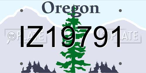 IZ19791 Oregon License Plate