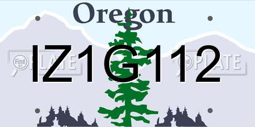 IZ1G112 Oregon License Plate