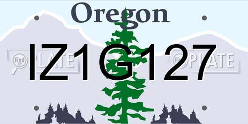 IZ1G127 Oregon License Plate
