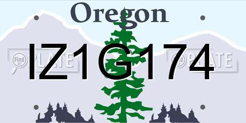 IZ1G174 Oregon License Plate