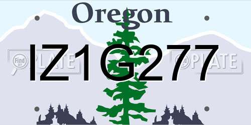 IZ1G277 Oregon License Plate