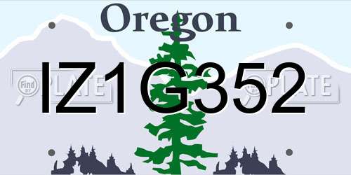 IZ1G352 Oregon License Plate