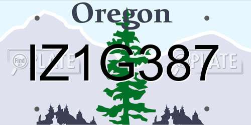 IZ1G387 Oregon License Plate