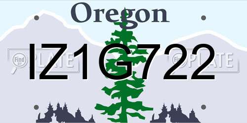 IZ1G722 Oregon License Plate