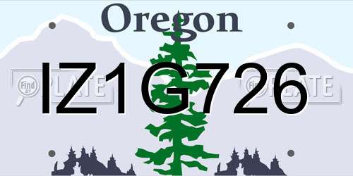IZ1G726 Oregon License Plate