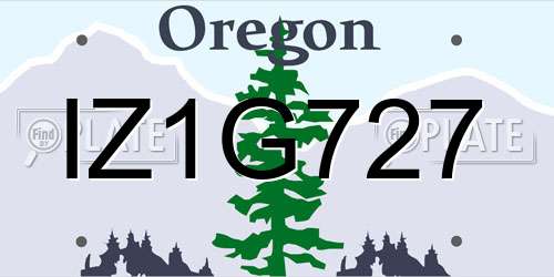 IZ1G727 Oregon License Plate