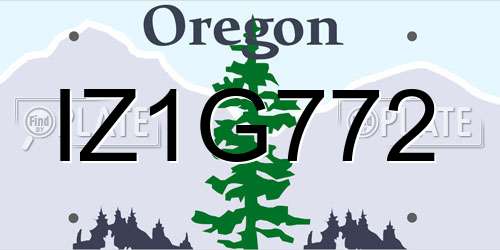 IZ1G772 Oregon License Plate