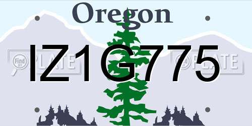 IZ1G775 Oregon License Plate