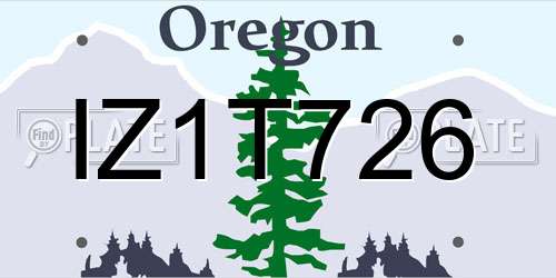 IZ1T726 Oregon License Plate