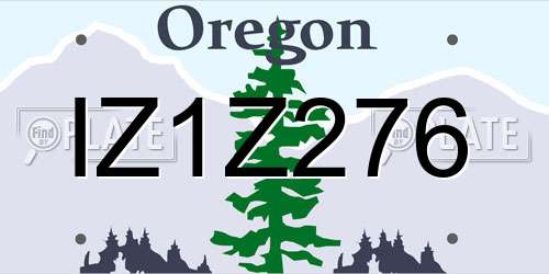 IZ1Z276 Oregon License Plate