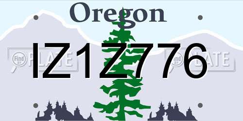 IZ1Z776 Oregon License Plate