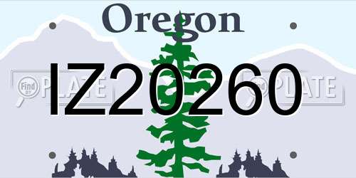 IZ20260 Oregon License Plate