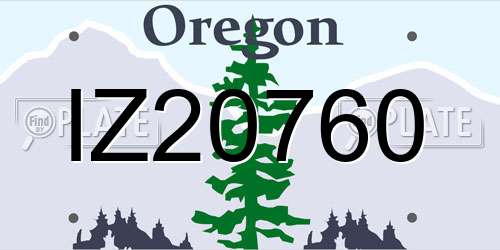 IZ20760 Oregon License Plate
