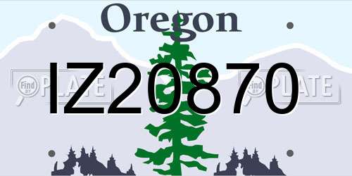 IZ20870 Oregon License Plate