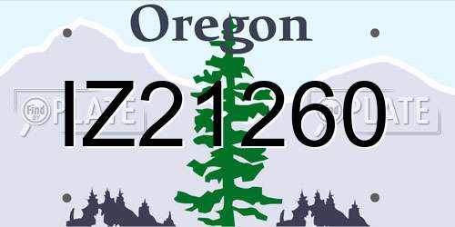 IZ21260 Oregon License Plate