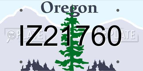 IZ21760 Oregon License Plate