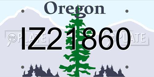 IZ21860 Oregon License Plate
