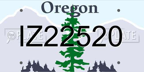 IZ22520 Oregon License Plate