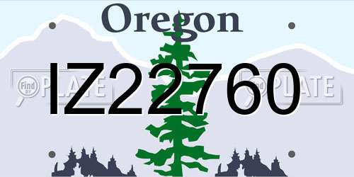IZ22760 Oregon License Plate