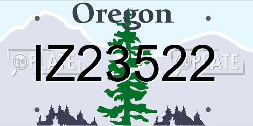IZ23522 Oregon License Plate