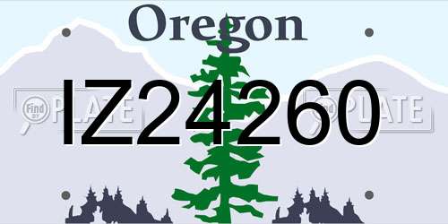 IZ24260 Oregon License Plate