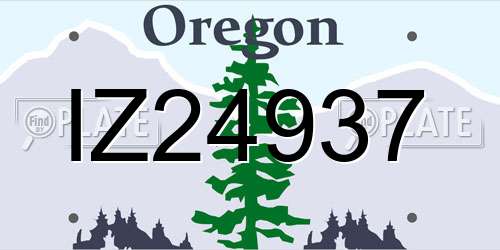 IZ24937 Oregon License Plate