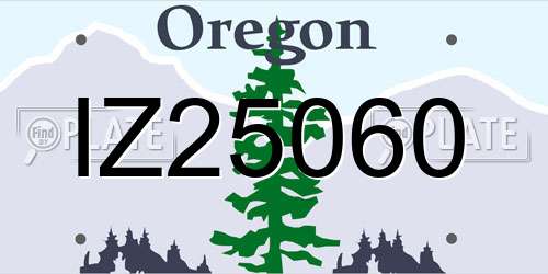 IZ25060 Oregon License Plate