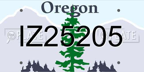 IZ25205 Oregon License Plate