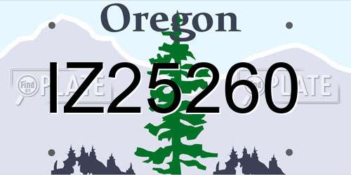 IZ25260 Oregon License Plate