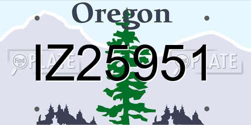 IZ25951 Oregon License Plate
