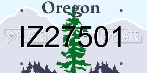IZ27501 Oregon License Plate