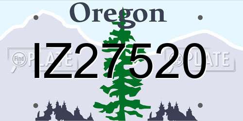 IZ27520 Oregon License Plate