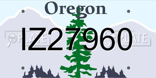 IZ27960 Oregon License Plate