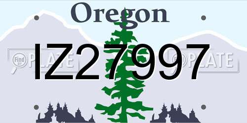 IZ27997 Oregon License Plate