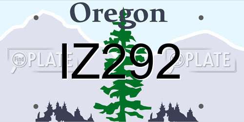 IZ292 Oregon License Plate
