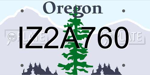 IZ2A760 Oregon License Plate