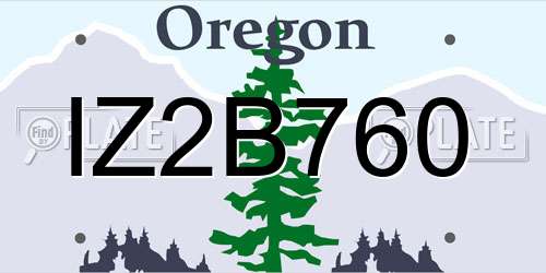 IZ2B760 Oregon License Plate