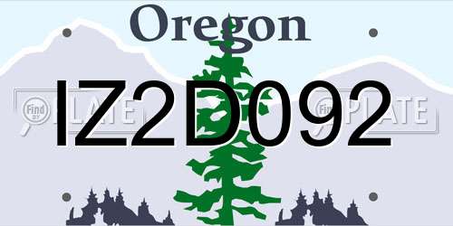 IZ2D092 Oregon License Plate