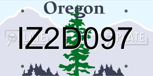 IZ2D097 Oregon License Plate