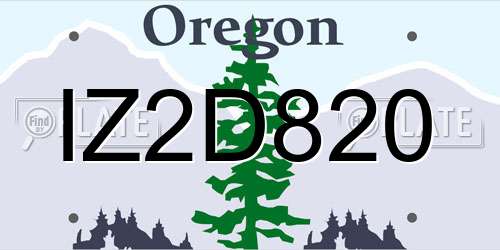 IZ2D820 Oregon License Plate