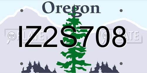 IZ2S708 Oregon License Plate