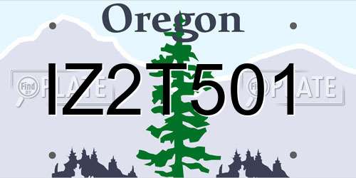 IZ2T501 Oregon License Plate