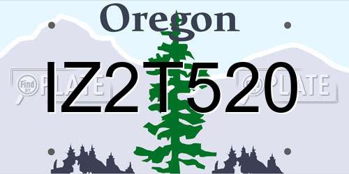 IZ2T520 Oregon License Plate