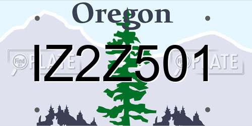 IZ2Z501 Oregon License Plate