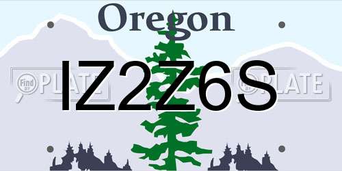 IZ2Z6S Oregon License Plate