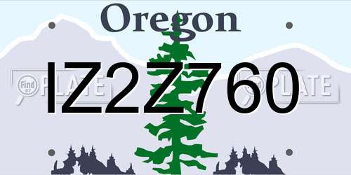 IZ2Z760 Oregon License Plate